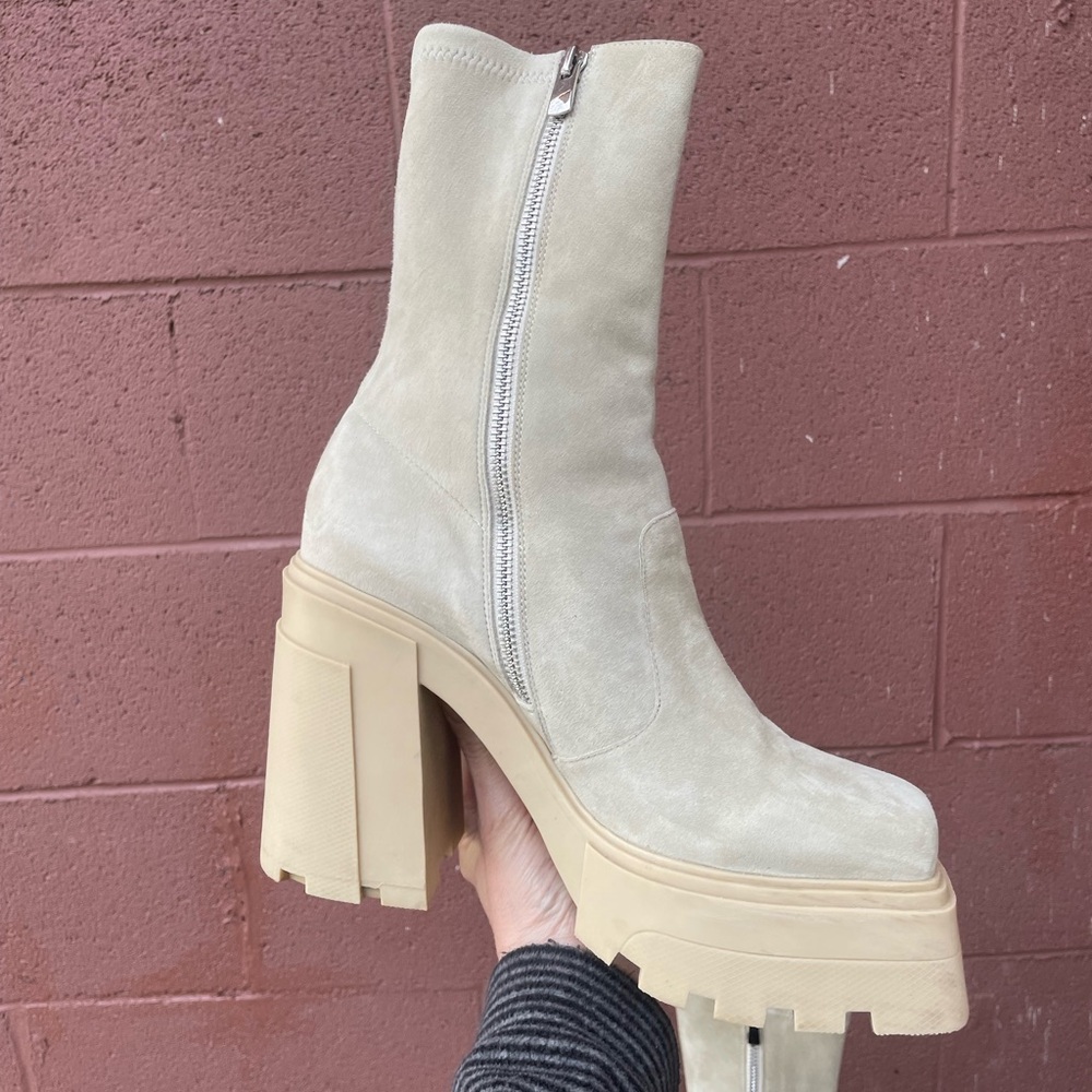 Syro Suede Platform Square Toe Boots Size 9 - Picture 7 of 15